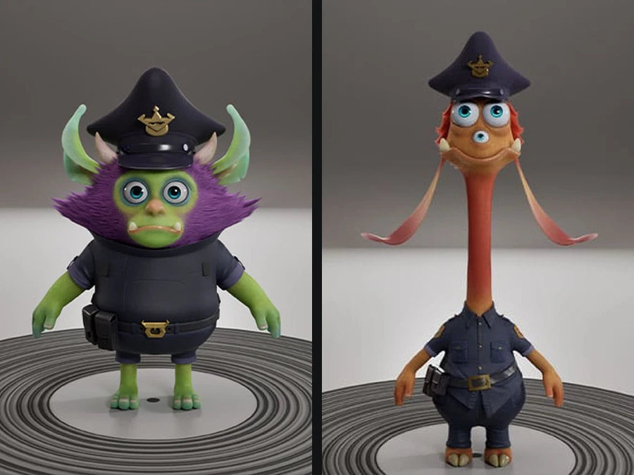 Monster Police stylized character project by Solmaz Hadavand